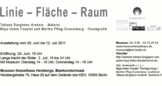 Einladungskarte Ausstellung im Blankensteinsaal - Rückseite